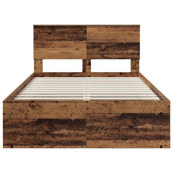 vidaXL Rám postele Staré drevo 120 x 200 cm Kompozitné drevo – Obrázok 7