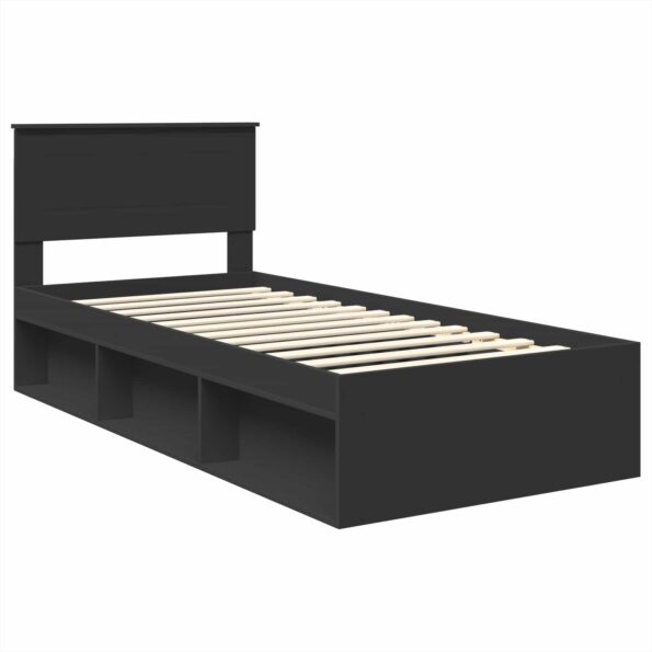 vidaXL Rám postele Čierna 100 x 200 cm Kompozitné drevo – Obrázok 4