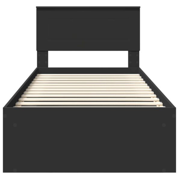 vidaXL Rám postele Čierna 100 x 200 cm Kompozitné drevo – Obrázok 7