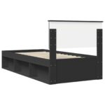 vidaXL Rám postele Čierna 100 x 200 cm Kompozitné drevo – Obrázok 9