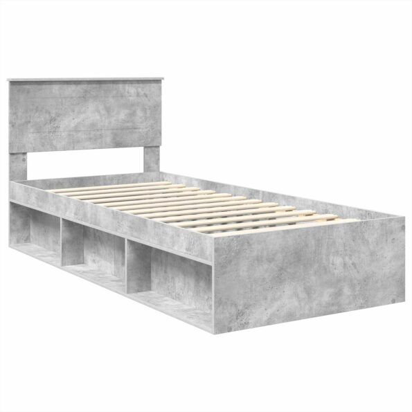 vidaXL Rám postele Betónová šedá 100 x 200 cm Kompozitné drevo – Obrázok 4