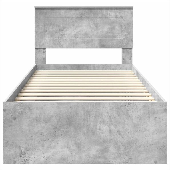 vidaXL Rám postele Betónová šedá 100 x 200 cm Kompozitné drevo – Obrázok 7