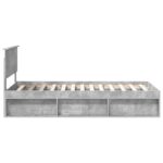 vidaXL Rám postele Betónová šedá 100 x 200 cm Kompozitné drevo – Obrázok 8