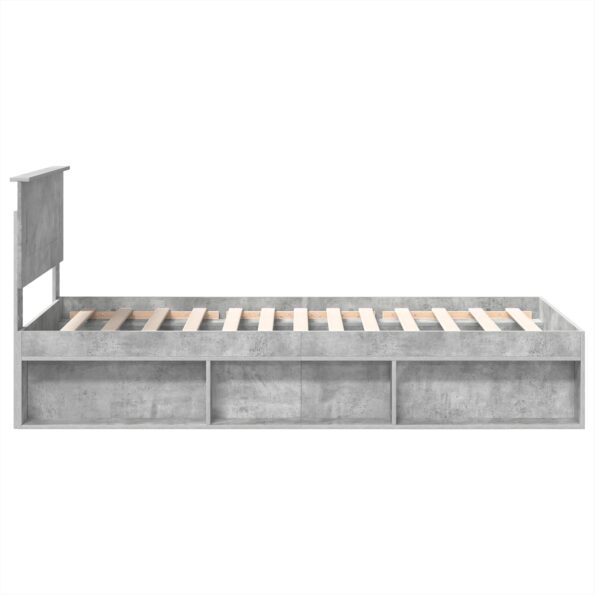 vidaXL Rám postele Betónová šedá 100 x 200 cm Kompozitné drevo – Obrázok 8