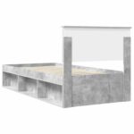 vidaXL Rám postele Betónová šedá 100 x 200 cm Kompozitné drevo – Obrázok 9
