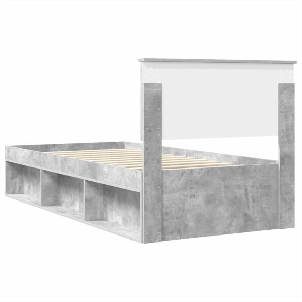 vidaXL Rám postele Betónová šedá 100 x 200 cm Kompozitné drevo – Obrázok 9