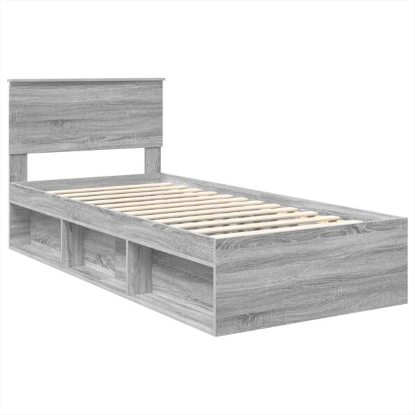 vidaXL Rám postele Sivý Sonoma 100 x 200 cm Kompozitné drevo – Obrázok 4