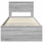 vidaXL Rám postele Sivý Sonoma 100 x 200 cm Kompozitné drevo – Obrázok 7
