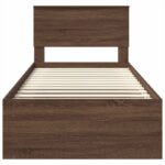 vidaXL Rám postele Hnedý dub 100 x 200 cm Kompozitné drevo – Obrázok 7