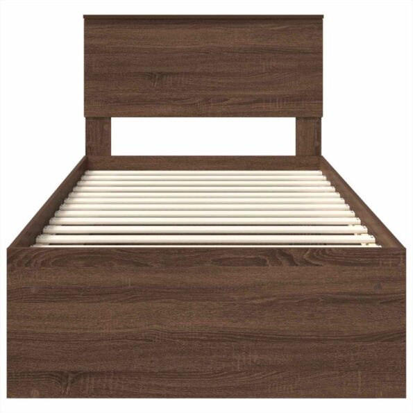 vidaXL Rám postele Hnedý dub 100 x 200 cm Kompozitné drevo – Obrázok 7