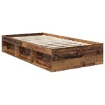 vidaXL Rám postele Staré drevo 100 x 200 cm Kompozitné drevo – Obrázok 5