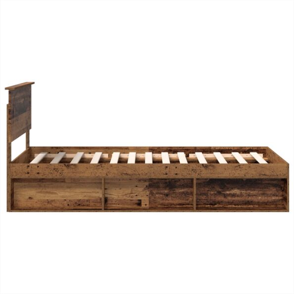 vidaXL Rám postele Staré drevo 100 x 200 cm Kompozitné drevo – Obrázok 8