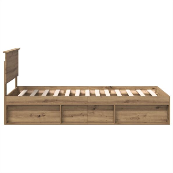 vidaXL Rám postele Remeselnícky dub 100 x 200 cm Kompozitné drevo – Obrázok 8