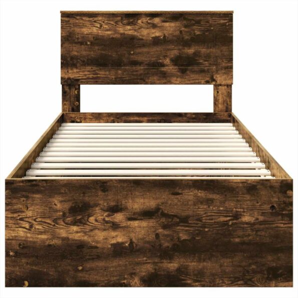 vidaXL Rám postele Dymová dub 90 x 190 cm Kompozitné drevo – Obrázok 7