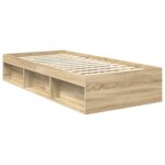 vidaXL Rám postele Sonoma dub 90 x 200 cm Kompozitné drevo – Obrázok 5