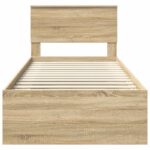 vidaXL Rám postele Sonoma dub 90 x 200 cm Kompozitné drevo – Obrázok 7