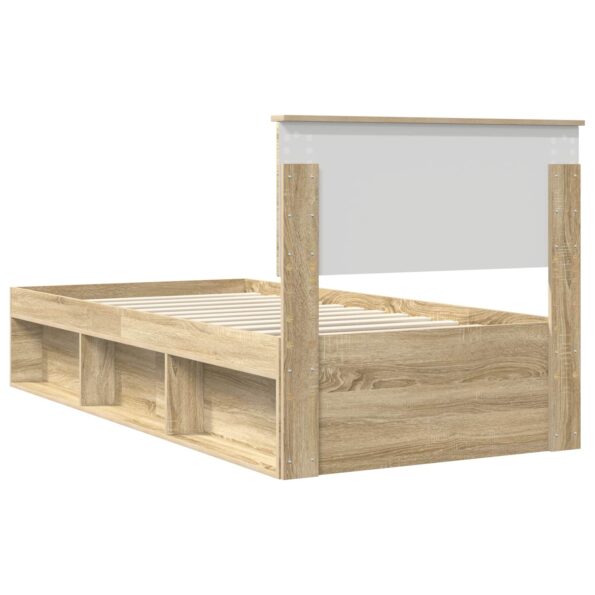 vidaXL Rám postele Sonoma dub 90 x 200 cm Kompozitné drevo – Obrázok 9