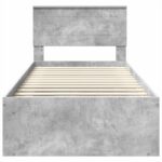 vidaXL Rám postele Betónová 90 x 200 cm Kompozitné drevo – Obrázok 7