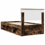 vidaXL Rám postele Dymová dub 90 x 200 cm Kompozitné drevo – Obrázok 9