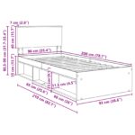 vidaXL Rám postele Sivý Sonoma 90 x 200 cm Kompozitné drevo – Obrázok 13