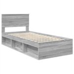 vidaXL Rám postele Sivý Sonoma 90 x 200 cm Kompozitné drevo – Obrázok 4