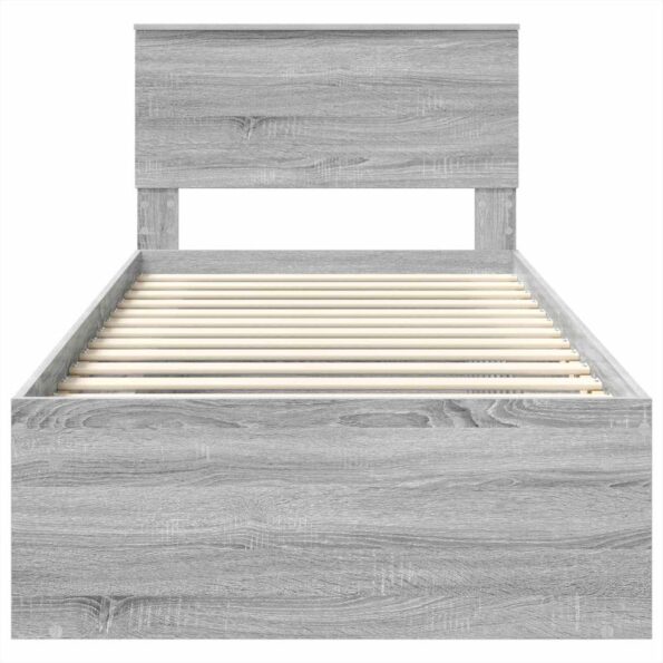vidaXL Rám postele Sivý Sonoma 90 x 200 cm Kompozitné drevo – Obrázok 7