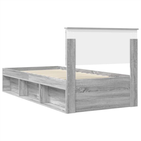 vidaXL Rám postele Sivý Sonoma 90 x 200 cm Kompozitné drevo – Obrázok 9