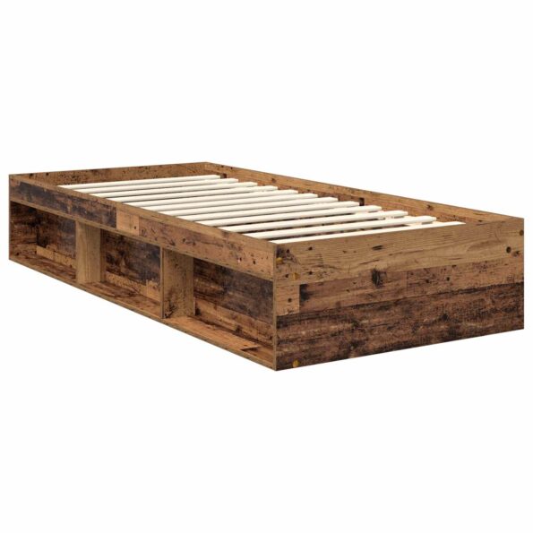 vidaXL Rám postele Staré drevo 90 x 200 cm Kompozitné drevo – Obrázok 5