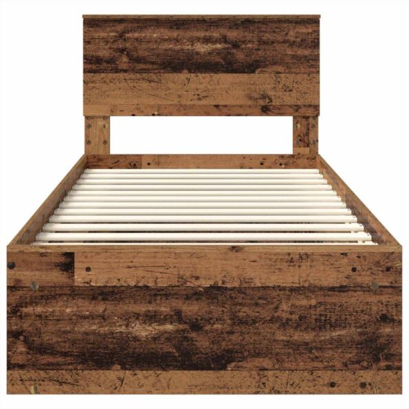 vidaXL Rám postele Staré drevo 90 x 200 cm Kompozitné drevo – Obrázok 7
