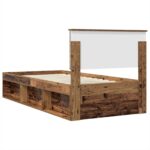vidaXL Rám postele Staré drevo 90 x 200 cm Kompozitné drevo – Obrázok 9