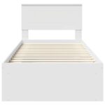vidaXL Rám postele s čelnou doskou Biela 75 x 190 cm Kompozitné drevo – Obrázok 7