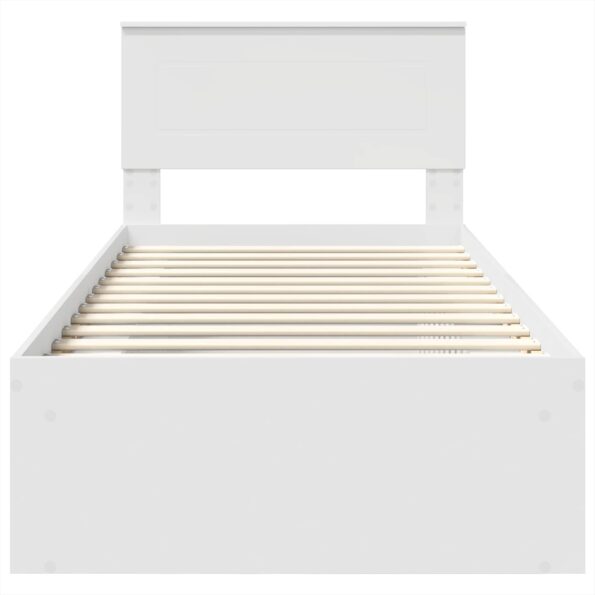 vidaXL Rám postele s čelnou doskou Biela 75 x 190 cm Kompozitné drevo – Obrázok 7