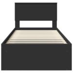 vidaXL Rám postele s čelnou doskou Čierna 75 x 190 cm Kompozitné drevo – Obrázok 7