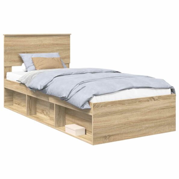 vidaXL Rám postele Sonoma dub 75 x 190 cm Kompozitné drevo – Obrázok 2