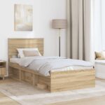vidaXL Rám postele Sonoma dub 75 x 190 cm Kompozitné drevo – Obrázok 3