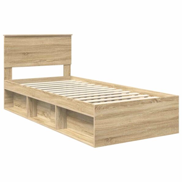 vidaXL Rám postele Sonoma dub 75 x 190 cm Kompozitné drevo – Obrázok 4