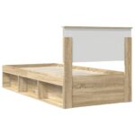 vidaXL Rám postele Sonoma dub 75 x 190 cm Kompozitné drevo – Obrázok 9