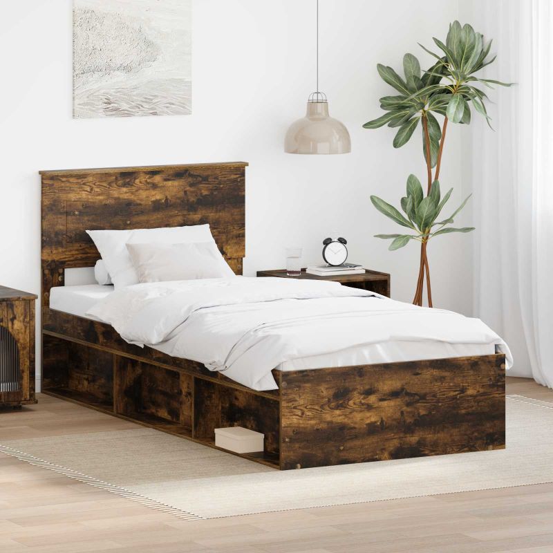 3407944_1.jpg vidaXL Rám postele Dymová dub 75 x 190 cm Kompozitné drevo – Obrázok 1