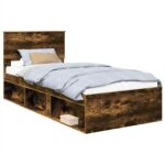 vidaXL Rám postele Dymová dub 75 x 190 cm Kompozitné drevo – Obrázok 2