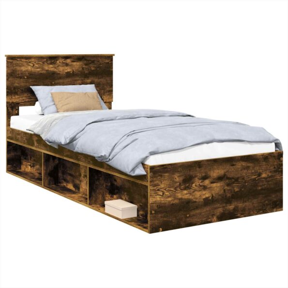 vidaXL Rám postele Dymová dub 75 x 190 cm Kompozitné drevo – Obrázok 2