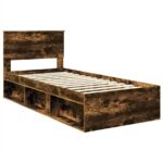 vidaXL Rám postele Dymová dub 75 x 190 cm Kompozitné drevo – Obrázok 4