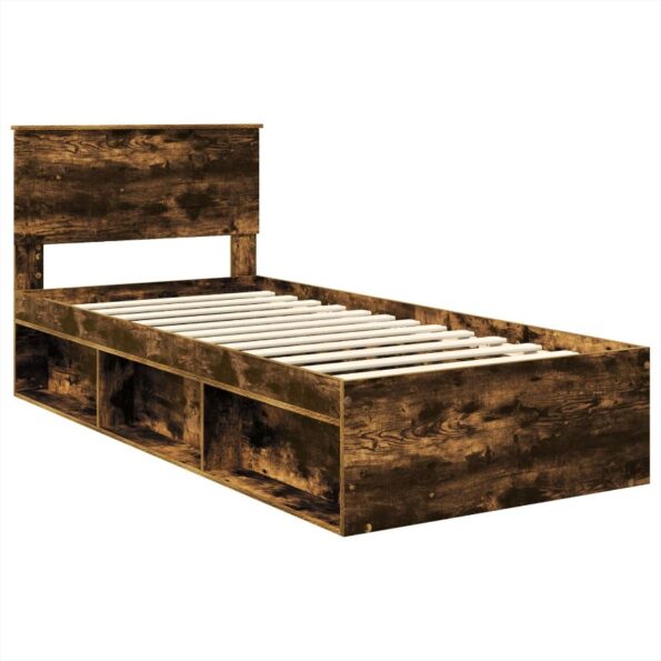vidaXL Rám postele Dymová dub 75 x 190 cm Kompozitné drevo – Obrázok 4