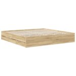 vidaXL Rám postele Sonoma dub 200 x 200 cm Inžinierske drevo – Obrázok 6