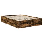 vidaXL Rám postele Dymová dub 135 x 190 cm Inžinierske drevo – Obrázok 6