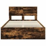 vidaXL Rám postele Dymová dub 120 x 190 cm Inžinierske drevo – Obrázok 8