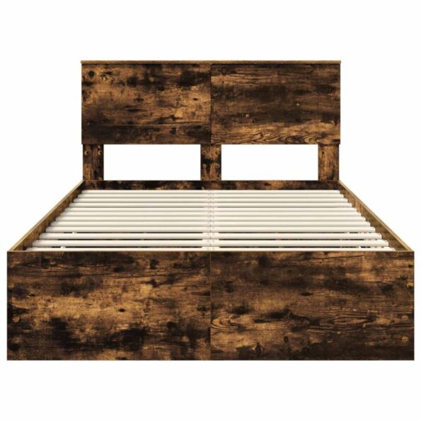 vidaXL Rám postele Dymová dub 120 x 190 cm Inžinierske drevo – Obrázok 8