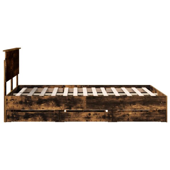 vidaXL Rám postele Dymová dub 120 x 190 cm Inžinierske drevo – Obrázok 9