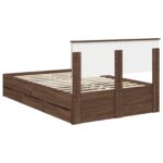 vidaXL Rám postele Hnedý dub 120 x 190 cm Inžinierske drevo – Obrázok 10