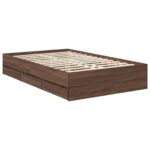 vidaXL Rám postele Hnedý dub 120 x 190 cm Inžinierske drevo – Obrázok 6