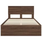 vidaXL Rám postele Hnedý dub 120 x 190 cm Inžinierske drevo – Obrázok 8